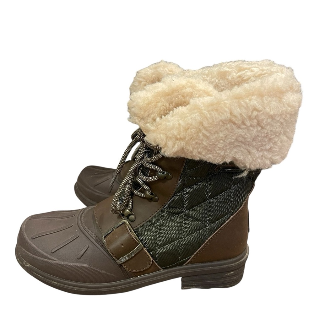BearPaw Delta Tan and Cream Quilted Boots